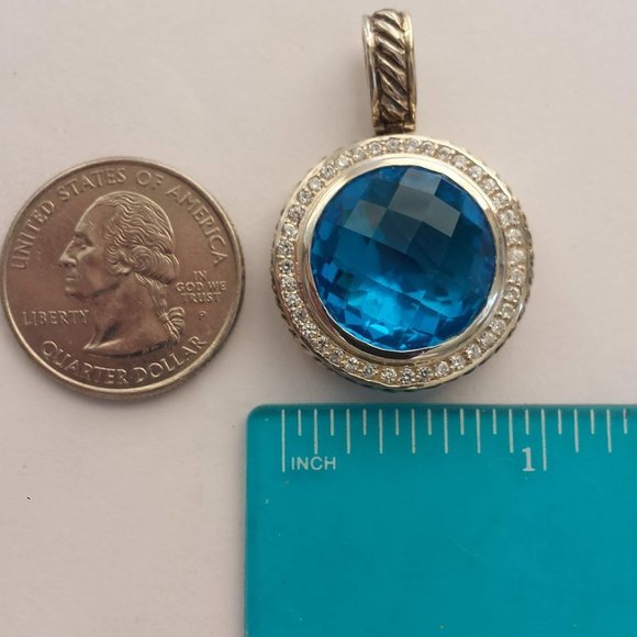 Sterling Silver Halo Cz Pendant Enhancer - Picture 9 of 14